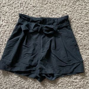 Black paper bag shorts
